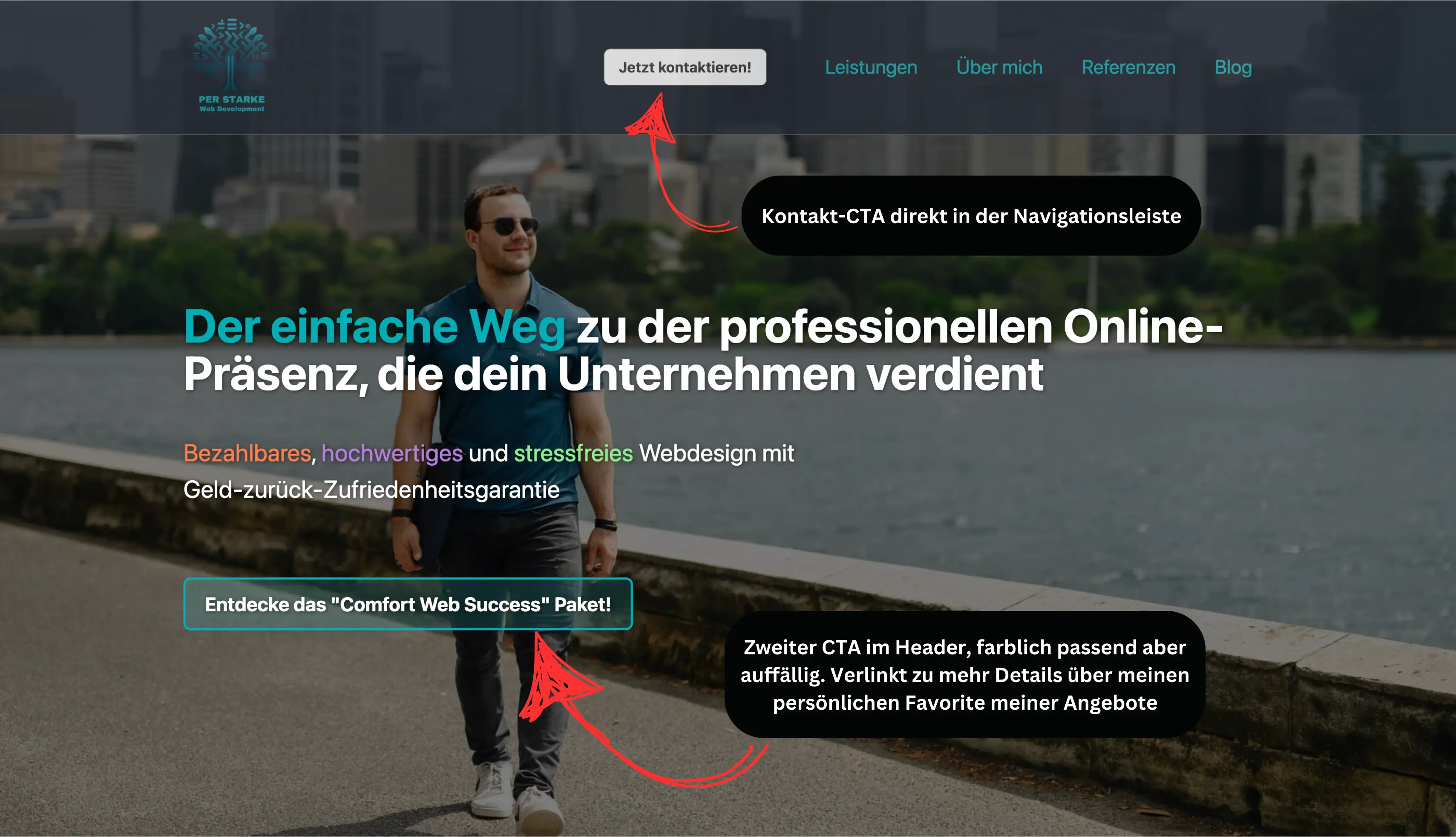 CTA Beispiel von Per Starke Web Development