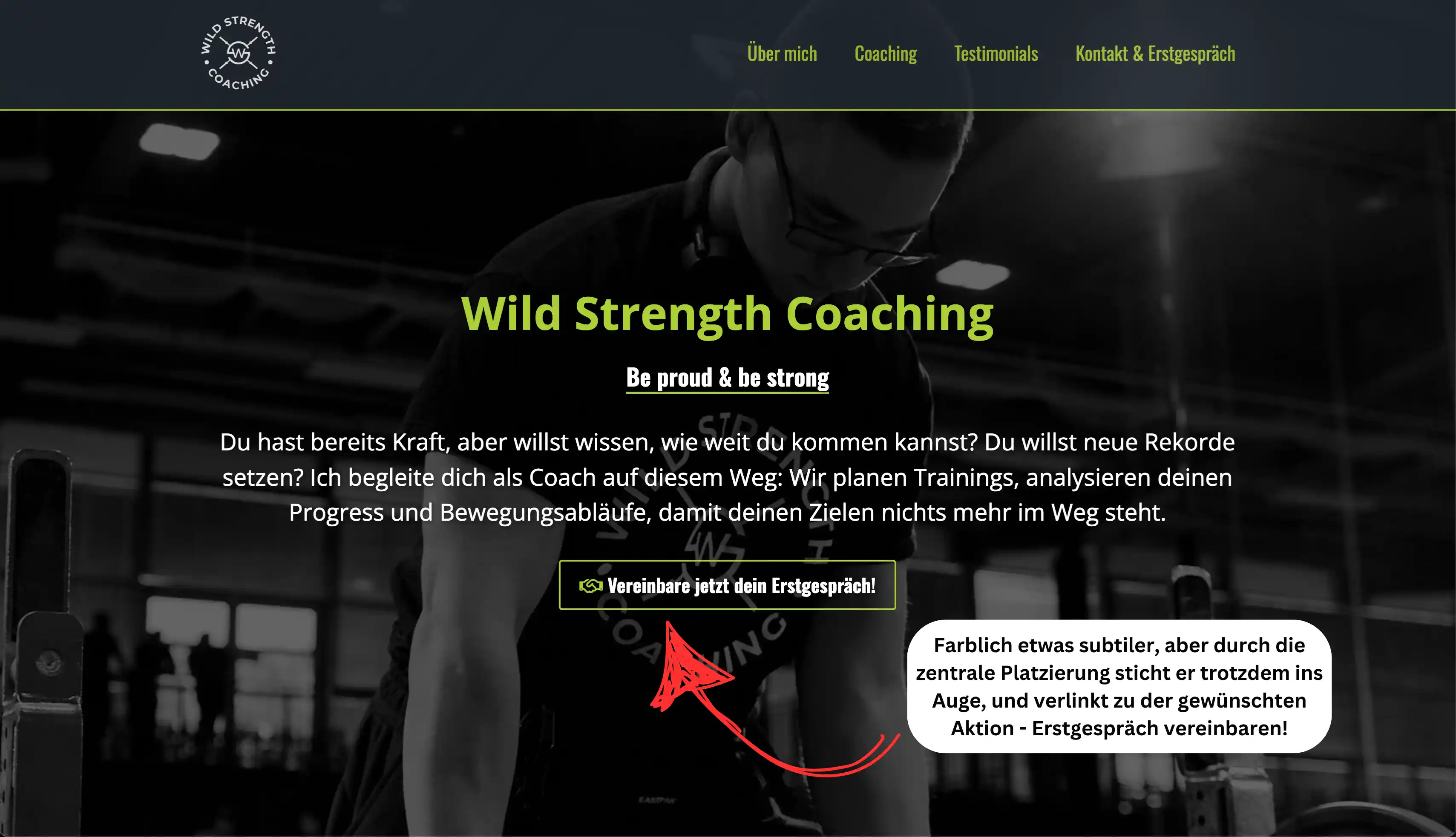 CTA Beispiel von Wid Strength Coaching