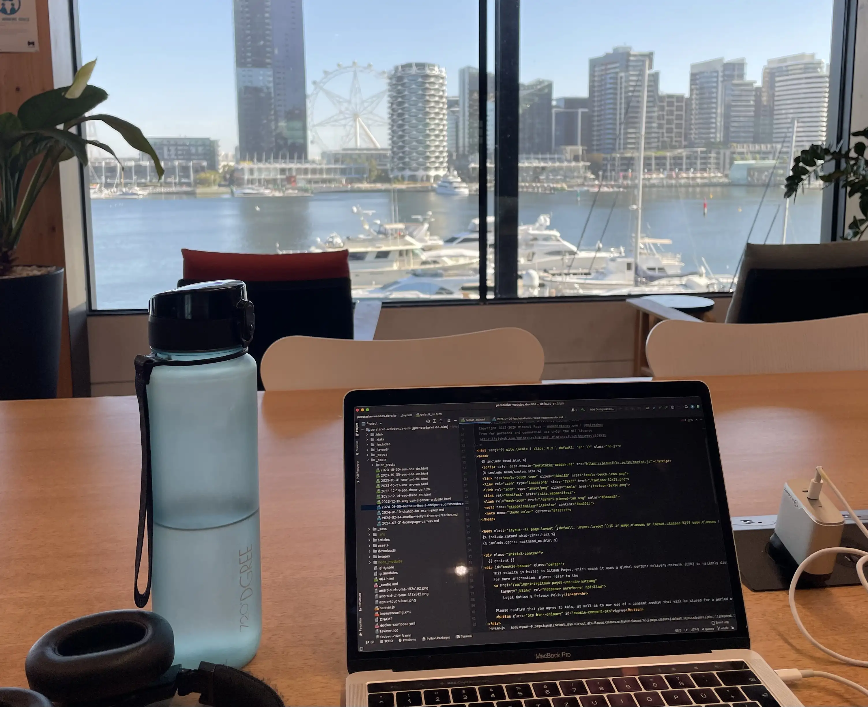 Working with a view, from Library at the Dock, Melbourne City, Australia