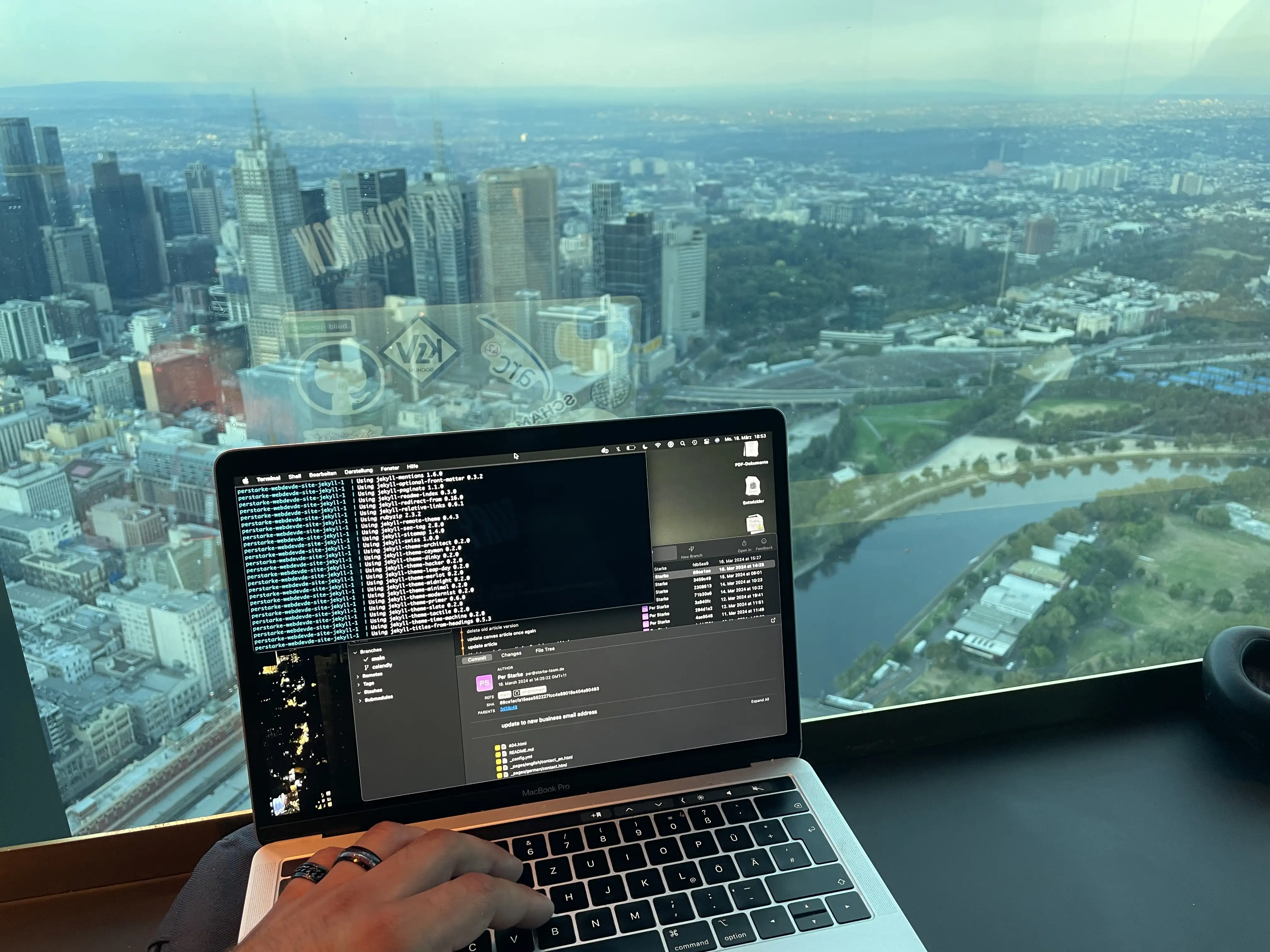 Working from Melbourne Skydeck, with stunning city views